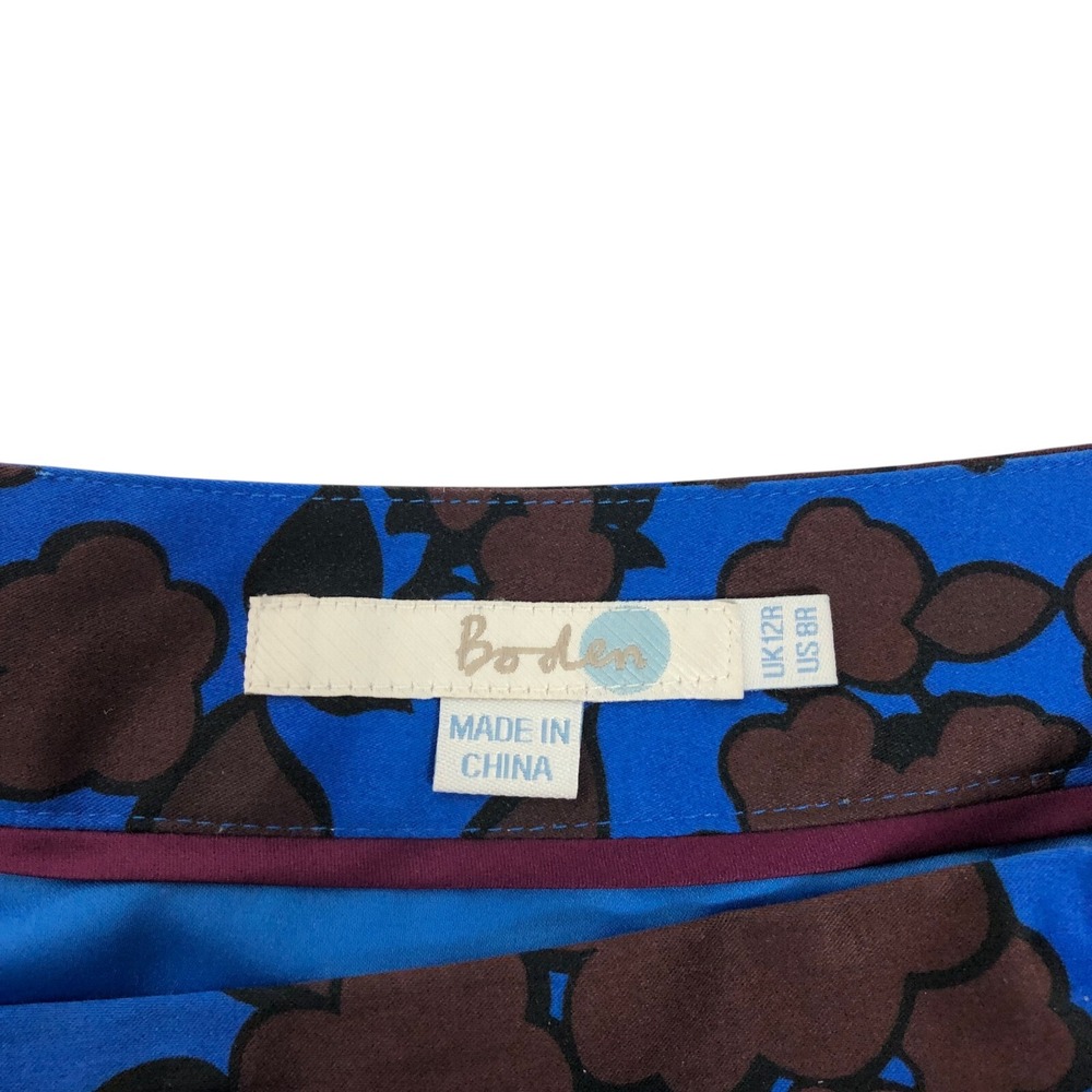 Boden Skirt Size 12 Floral Print A-Line Knee Length Flare Skirt‎ Retro Pinup - Picture 8 of 8